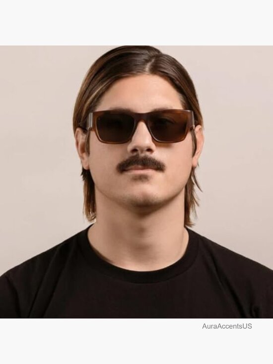 Square Acetate Frame Polarized Sunglasses